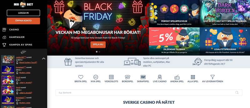 Mr Bet casino skärmdump